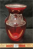 NICE COLORED GLASS FLORAL VASE