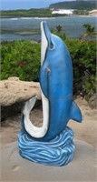 LARGE FIBREGLASS DOLPHIN WATER FEATURE FOUNTAIN