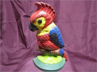 Antique cast iron doorstop. Parrot 8"