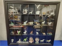 28 CUBBY DISPLAY BOX FILLED WITH CERAMIC FIGURINES