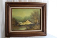 SIGNED BARN OIL PAINTING