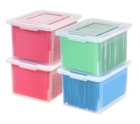 IRIS USA Plastic File Organizer Box for