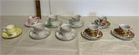 9 Miniature cups & saucers