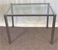 Metal & Glass Side or End Table