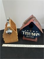 Metal Bird House And Drink Carrier