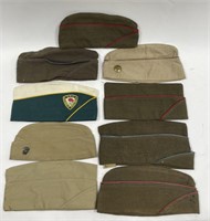 Lot Of 9 Vintage Military Garrison Caps
