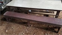 Solid Wood Table W/ 2 Benches