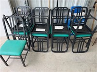 Nine chairs with padded seats