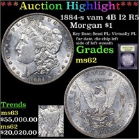 *Highlight* 1884-s vam 4B I2 R5 Morgan $1 Graded S