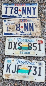 Lot of 4 License plates Texas