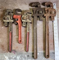 5 Old Pipe Wrenches