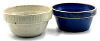 Vtg. Clay City Pottery Blue Stoneware Mixing Bowl