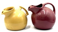 (2) Tilt Ball Pottery Pitchers Including Hall