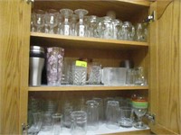 All glasses and misc in cabinet