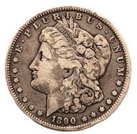 1890 O Morgan silver dollar