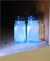 Uranium glass salt & pepper shakers -
