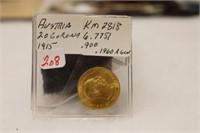1915 Austria 20 Corona Gold