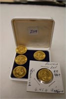 Five (5) Austria 20 Franc Gold, various dates