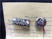 Enamel and jeweled buttons