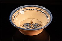 Vintage Terracotta Decorative Floral Motif Bowl