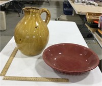 Ceramic bowl & pitcher