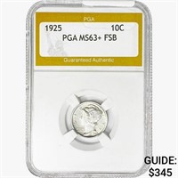 1925 Mercury Silver Dime PGA MS63+ FSB