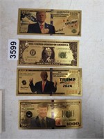 (4) GOLD FOIL BILLS