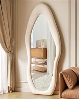Full Length Mirror with Stand, White Cloud