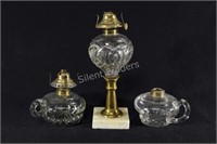 Victorian Oil / Kerosene Lamp & FInger Lamps