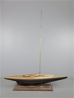 Model Sail Boat W/ Metal Mast - No Sail