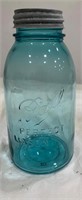 1910-23 Blue Perfect Mason Jar & Lid
