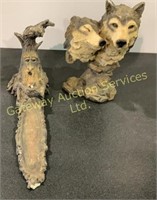 Wolf Figure and Incense Holder