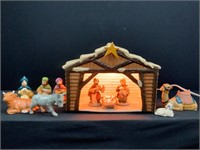 Ceramic Light Up Nativity Set