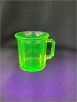 Vaseline Uranium Glass Measuring Cup, 3 1/2”T