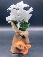 Royal Copley Porcelain Deer & Fawn Planter