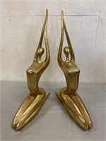 2 Gold Colored 21.5" Figures