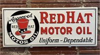 Red Hat Motor Oil Metal Sign 23.5” x