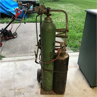 Acetylene Tank Torch Set with Some Gas in Tanks