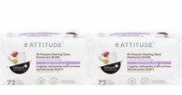 (2Packs) Attitude All-Purpose Disinfectant Wipes