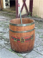 Wooden Barrel & Vintage Mickey Mouse Cane