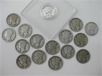 16 Silver Mercury Dimes - Assorted Dates & Mints