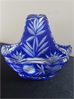 Cobalt Blue Etched Basket