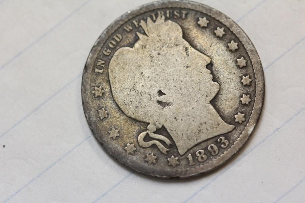 1893 Barber Silver Quarter