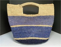 Mar Y Sol Handwoven Raffia Bag Shades of Indigo &