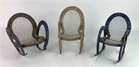 Folk Art Horseshoe Mini Rocking Chairs