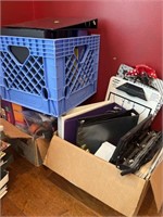 Binders, baskets, office supplies, large lot