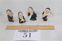 Funny Nun Figurines by Wells