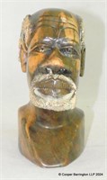 African Soapstone Male Bust Carved Sculpture.