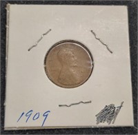 1909 Lincoln Wheat Cent Penny coin