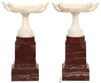 Pr. Grand Tour Carved Marble Tazzas